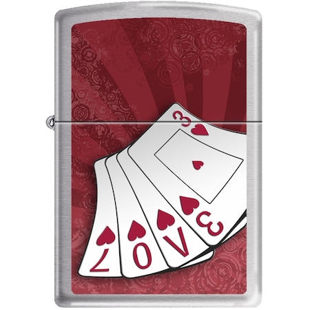 Zippo 2024 Zippo Custom 200 Brush Chrome-Love Cards ZIP-200CI001329